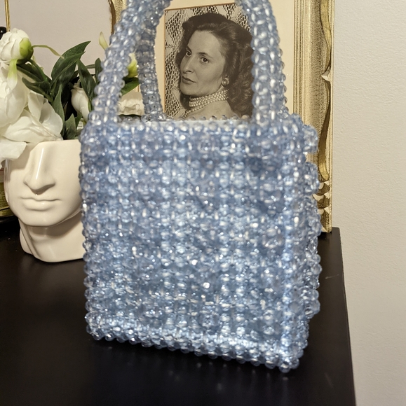 SHRIMPS Blue Beaded Antona Bag - Picture 9 of 11